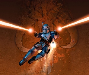 robot, walczy, Star Wars, broń