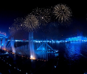 Szanghaj, Expo2010, Ogni
, Pokaz, Sztucznych, Noc