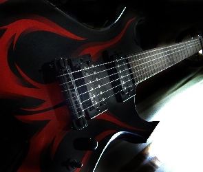 Elektryczna, Gitara, Czarno, Czerwona