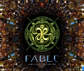 Fable, obrazy, tunel, logo