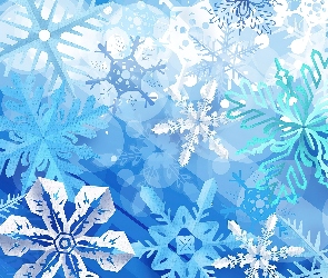 Śnieżynki, Wzory, Jasne, Niebieskie