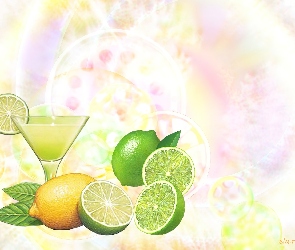 Limonki, Cytryny, Drink, Mięta