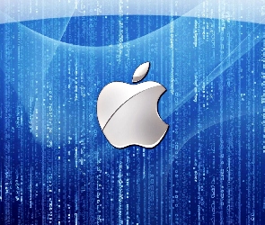 Tło, Apple, Logo, Srebrne, Niebieskie