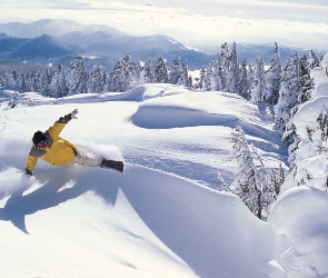 śnieg, snowboardzista , Snowbording, deska