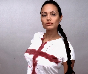 Angelina Jolie, długi warkocz