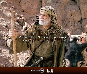 The Ten Commandments, arafatka, dziadek, osioł, skały, napis
