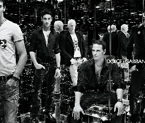 lustro, jeans, mężczyźni, Dolce And Gabbana, koszule, spodnie