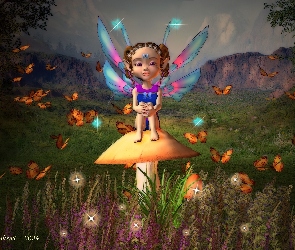 3D, Łąka, Mały, Elf