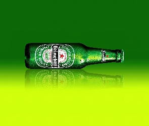 Heineken, Tło, Żółte, Zielono, Butelka