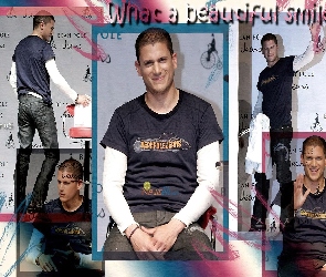 Wentworth Miller, granatowy t-shirt