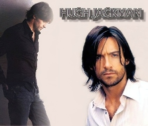 biała koszula, długie włosy, Hugh Jackman