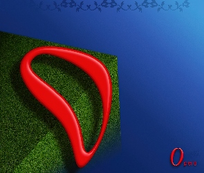 o, płynąca, trawa, Opera, sześcian, litera