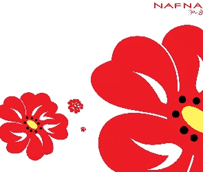 grafika, kwiaty, Naf Naf, czerwone