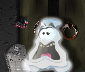 Halloween, przestraszony duch