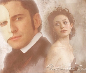 Emmy Rossum, maska, Gerard Butler, kolczyki, Phantom Of The Opera