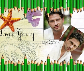 ołówek, gwiazda, Gerard Butler