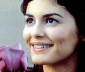 ciemne oczy, kwiat, Audrey Tautou
