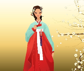 Japonka, Gałazki, Kimono
