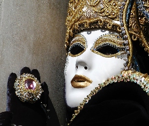 Maska, Dłonie, Medalion, Wenecka