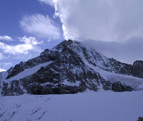 Góry, śnieg, Chmura