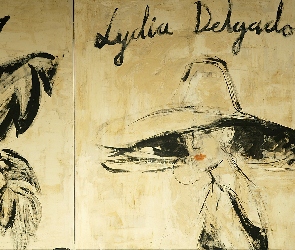 Lidia Delgado, kapelusz, kobieta, obraz