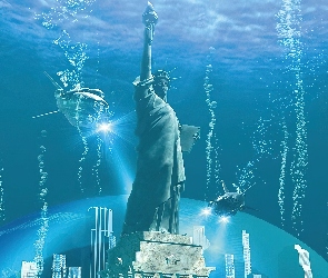 Woda, Wolności, Statua