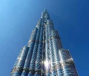 Dubaj, Niebo, Spojrzenie, W, Burj Khalifa