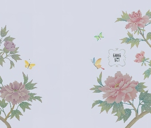 kwiaty, motyle, Anna Sui