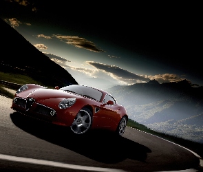Piękny, Widok, Alfa Romeo 8C