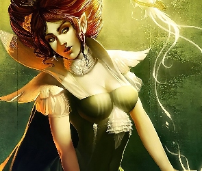 Fantasy, Suknia, Dziewczyna, Zielona