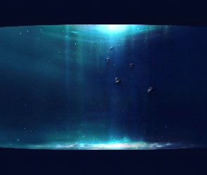 woda, meduzy, 3D, Wektorowa