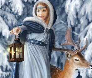 Lampa, Jeleń, Dziewczyna