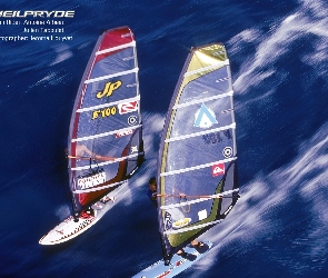 Windsurfing, morze, żagiel, deska