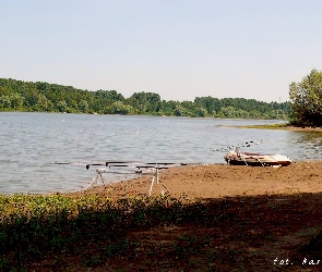 Jezioro, Ponton, Wędki