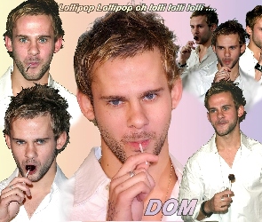 Dominic Monaghan, lizak, niebieskie oczy