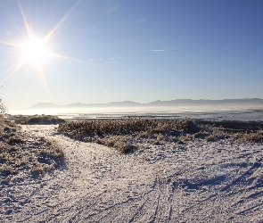 Sligo Strandhill, Słońca, Promienie, Szron