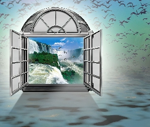 Okno, Wodospad, Widok