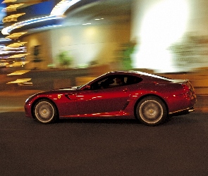 Miasto, Nocą, Ferrari 599