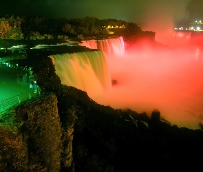 Kanada, Niagara, Podświetlony, Wodospad