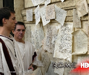Rome, rzymianie, ściana, kartki