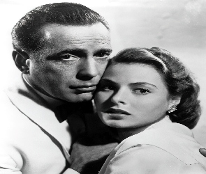 Casablanca, przytuleni, Humphrey Bogart, Ingrid Bergman