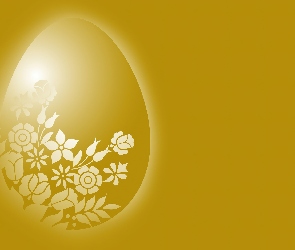 Żółte, Wielkanoc, Białe, Kwiatki, Jajo