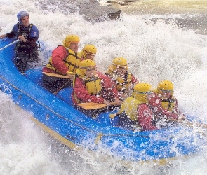 spływ, ponton, wiosła , rzeka, Rafting