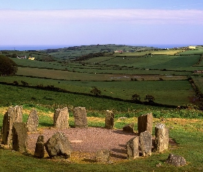 Irlandia, łąka, Kamienie, Europa