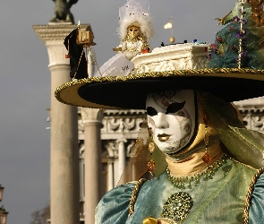 Kobieta, Wenecja, Maska