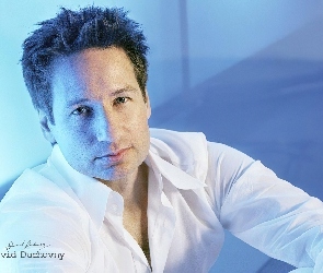biała koszula, ciemne włosy, David Duchovny