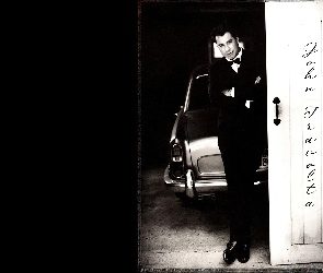 czarny garnitur, samochód, John Travolta