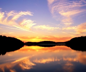 Zachód, Quetico Lake, Słońca