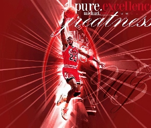 Koszykówka, promienie czerwone, Michael Jordan, koszykarz