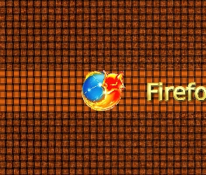 Kraciaste, Firefox, Tło, Logo, Brązowe